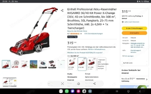 Einhell Akkurasenmäher