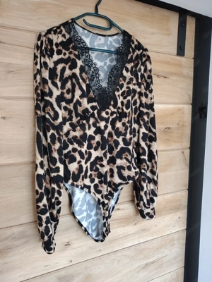 Leopard Body Damen   Langarm mit Spitze   Gr. M Bild 2
