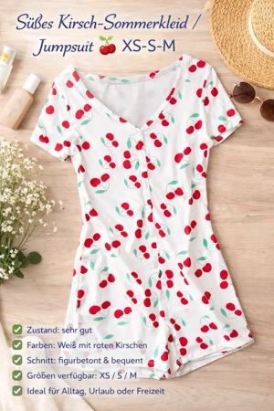 Süßes Kirsch-Sommerkleid   Jumpsuit   XS-S-M Bild 5