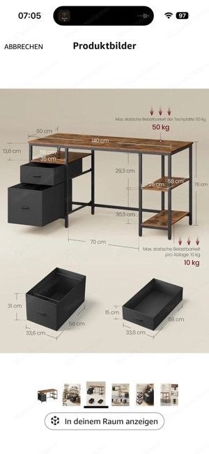 Schreibtisch braun  Bild 2