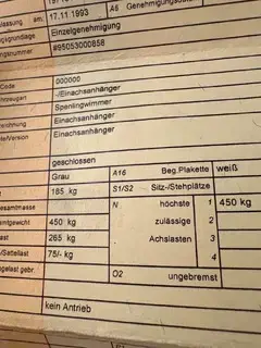 Anhänger 2x1,1m Bild 3
