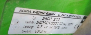 Agria 2500 Hydro mit Fräse und Mulcher Bild 8