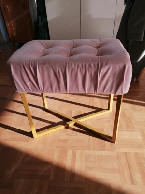 Hocker rosa gold für Schminktisch...  Bild 3