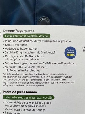 Damen-Regenparka NEU!! Gr S Bild 4