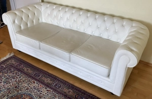 Sofa 3 Sitzer weiß Chesterfield Bild 2