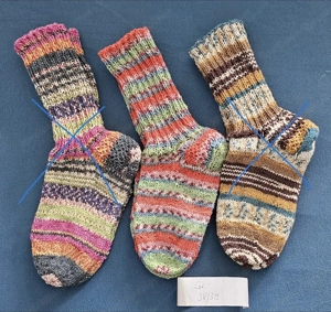 Handgestrickte Socken aus Merinowolle Gr. 38 39 Bild 3