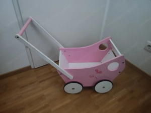 Puppenwagen aus Holz Bild 3