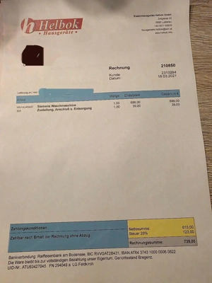 Waschmaschine Siemens 8Kg Frontlader Bild 2