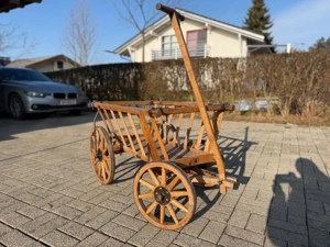 Leiterwagen Bollerwagen Holzwagen mit Speichenräder Bild 2