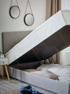 Verkaufe Boxbett 140x200 Grau