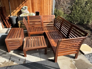 IKEA ÄPPLARÖ Gartenlounge - Komplettset mit Truhe & Kissen Bild 2