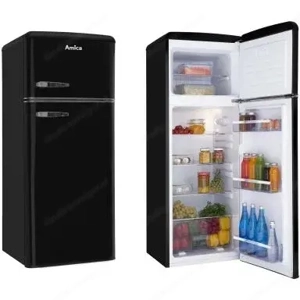 Retro-Kühlschrank in Schwarz   kompakt & stilvoll