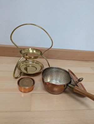 Mini Kupfer Fondue Sauciere Butterpan Bild 3