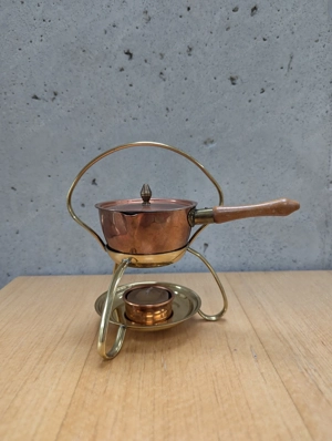 Mini Kupfer Fondue Sauciere Butterpan Bild 2