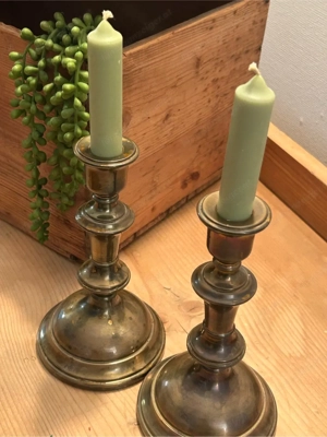 Vintage Kerzenhalter Messing Antik 60er Jahre Bild 6