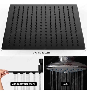 Duschkopf Regendusche 30cm mattschwarz neu Bild 4