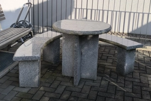 Granit Tisch und Bänke  9 Teilig Bild 6