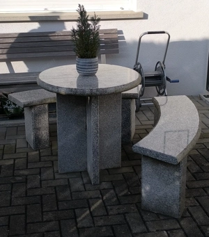 Granit Tisch und Bänke  9 Teilig Bild 7