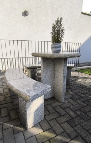 Granit Tisch und Bänke  9 Teilig Bild 4