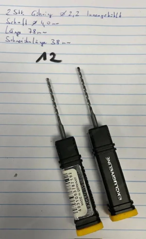 Bohrer Gühring HM  DM 2,2mm  innengekühlt 2 Stk neu