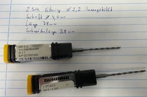 Bohrer Gühring HM  DM 2,2mm  innengekühlt 2 Stk neu Bild 2