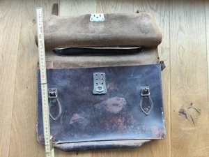 Vintage alte Schultasche aus Leder ca. 60er Jahre Bild 2