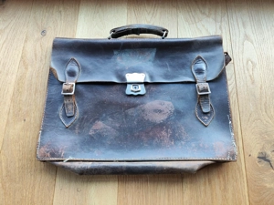 Vintage alte Schultasche aus Leder ca. 60er Jahre