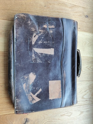 Vintage alte Schultasche aus Leder ca. 60er Jahre Bild 6