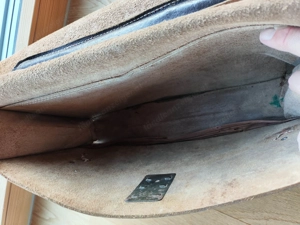 Vintage alte Schultasche aus Leder ca. 60er Jahre Bild 5