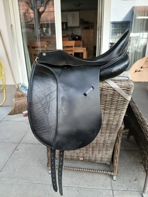 Rundes, kurzes Pferd: Dressursattel zu verkaufen