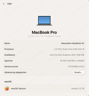 MAC Book Air 13zoll, 2.3 GHz, 16GB Bild 5