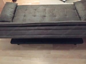 Schlafsofa in Lederlook,Dunkelbraun  Bild 2