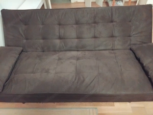 Schlafsofa in Lederlook,Dunkelbraun  Bild 3