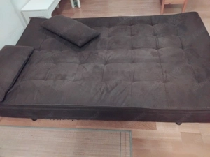 Schlafsofa in Lederlook,Dunkelbraun  Bild 4