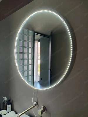 Modern & elegant: Spiegel schwarz Aluminium rund 80 cm Bild 4