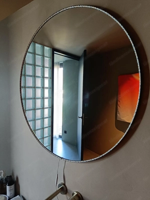 Modern & elegant: Spiegel schwarz Aluminium rund 80 cm Bild 2