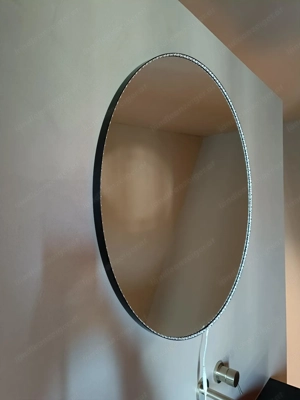 Modern & elegant: Spiegel schwarz Aluminium rund 80 cm Bild 5