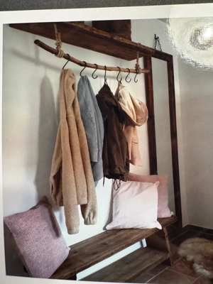 Garderobe Kleidergarderobe + 2 Ablagebögen aus altem Holz