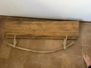 Garderobe Kleidergarderobe + 2 Ablagebögen aus altem Holz Bild 2