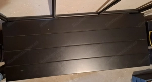 Ikea Garderobe "Pinnig", matt-schwarz, Metall mit Sitzbank aus Holz Bild 4