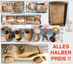HALBER PREIS !! Holz Schalen Auto Vasen Wetzsteinbehälter, Kerzenständer  ab 1  Bild 2