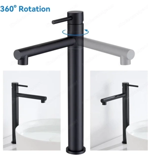 Waschtisch Armatur Set 2 Stk.   Wasserhahn   mattschwarz Bild 4