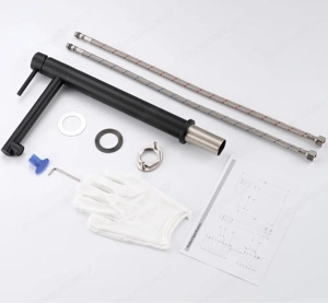 Waschtisch Armatur Set 2 Stk.   Wasserhahn   mattschwarz Bild 5