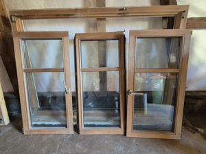 3-teiliges Holzfenster, 2-fach verglast
