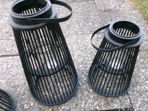 Gartenlaternen aus Bambus und Metall Bild 3