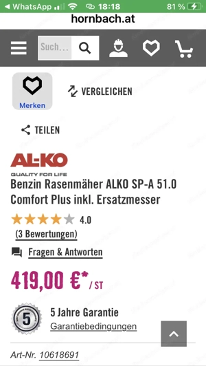 Alko Benzinrasenmäher 51 cm Bild 4