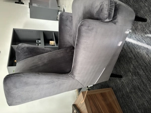 Ohrensessel Velours grau Bild 2