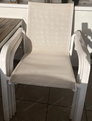 Garten Terrassenstuhl Alu weiss Bild 2