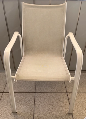 Garten Terrassenstuhl Alu weiss