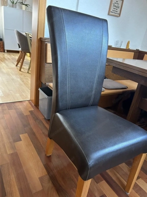 Eckbank Holz mit Tisch und 3 Stühlen Bild 5